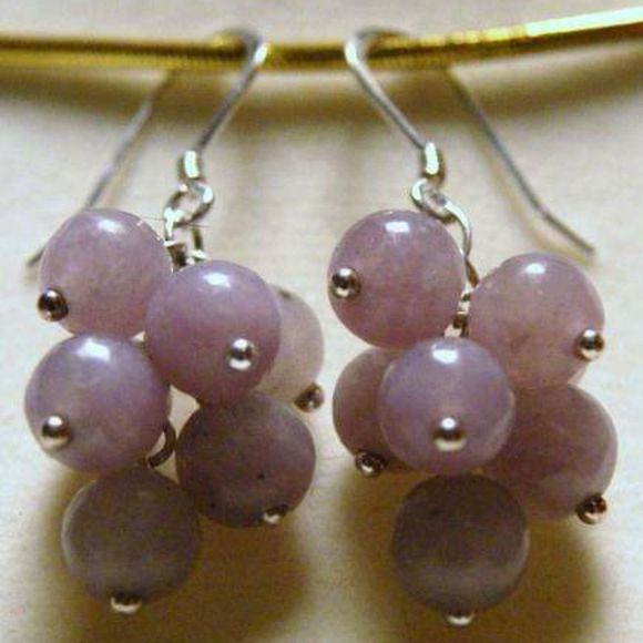 Handmade Lilac Stone & Sterling Silver Earrings - Picture 4 of 5